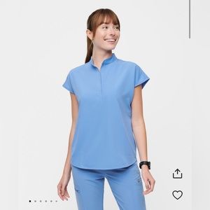 Women’s Rafaela Oversized Scrub Top. Size XL. Ceil Blue.